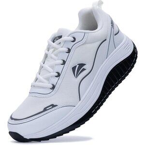 Men's White Running Walking Support Plantar Fasciitis Tennis Sneakers Shoes